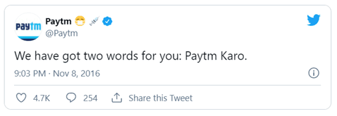 Paytm Tweet | Paytm Marketing Strategies | IIDE