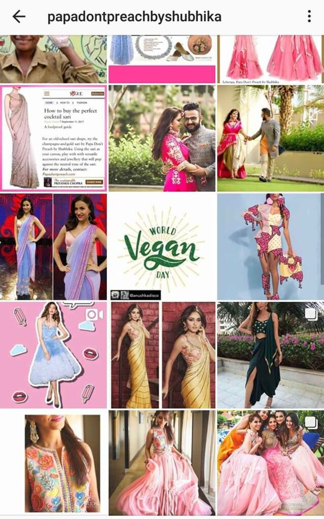 Indian Fashion Designers on Instagram Papa Dont Preach