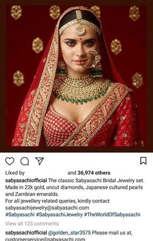 Indian Fashion Designers on Instagram-Sabyasachi Indian Fashion Designers on Instagram Sabyasachi