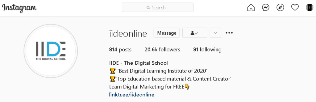 Instagram Business Account - Bio