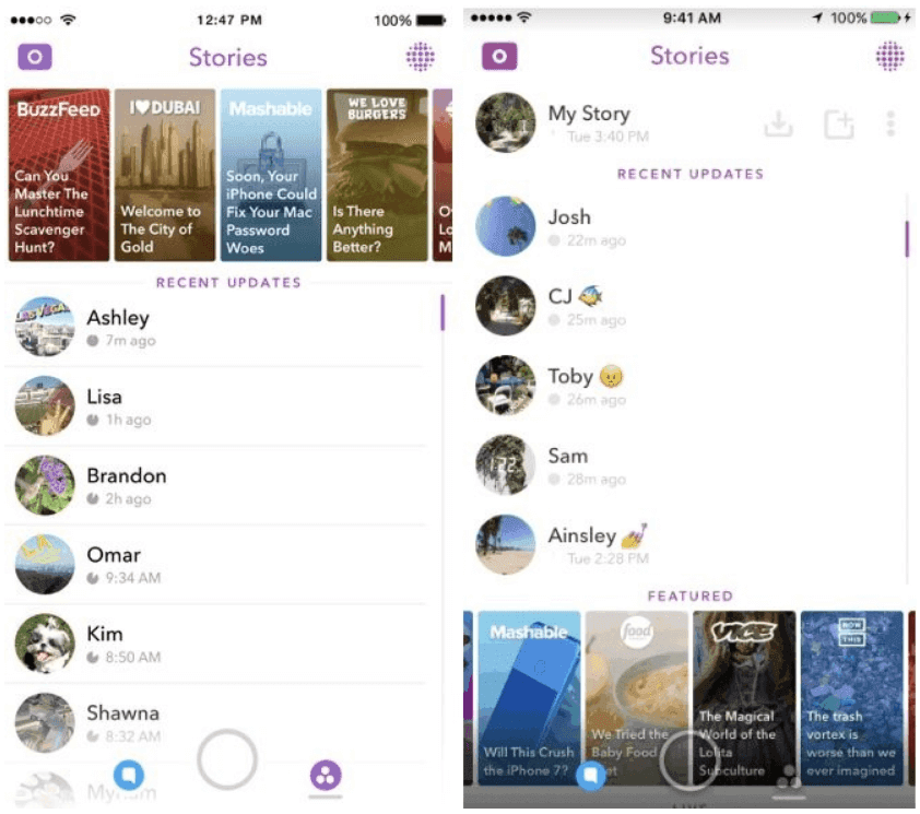 Instagram vs Snapchat Snapchat stories