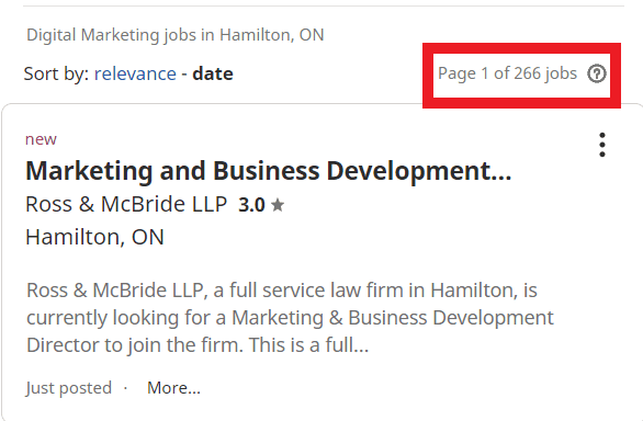 job statisitic - hamilton