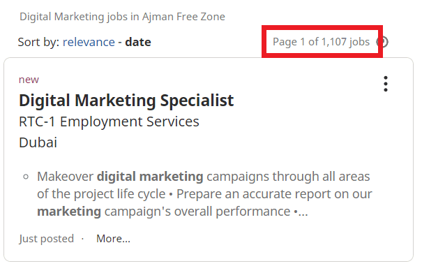 digital marketing courses in ajman - job statistic