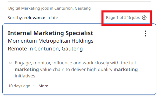 job statistic - centurion