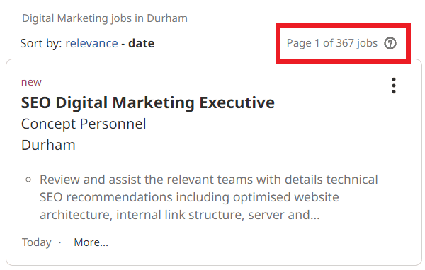 job statistic - durham