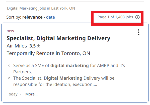 job statistic - east york