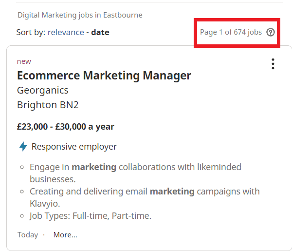 job statistic - eastbourne