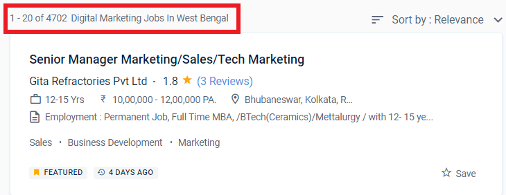 digital marketing courses in gosaba - job statistic