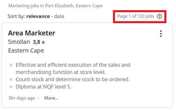 digital marketing courses in port elizabeth - job statistic 