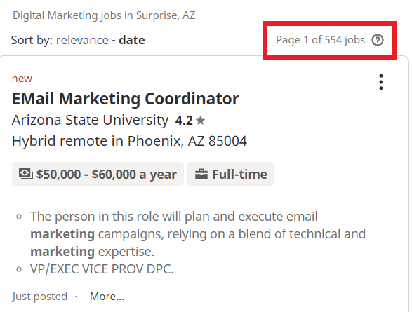 job statistic - surprise