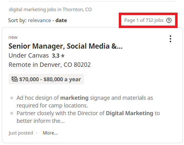 job statistic - thornton