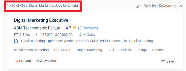 digital marketing courses in titagarh - job statistic