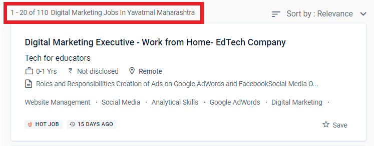 digital marketing courses in yavatmal - job statistic 