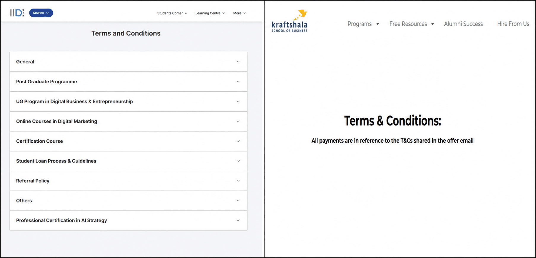 kraftshala & IIDE terms 7 conditions