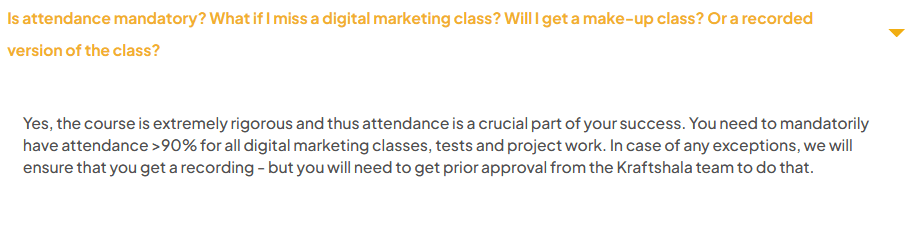 kraftshala's attendance proof