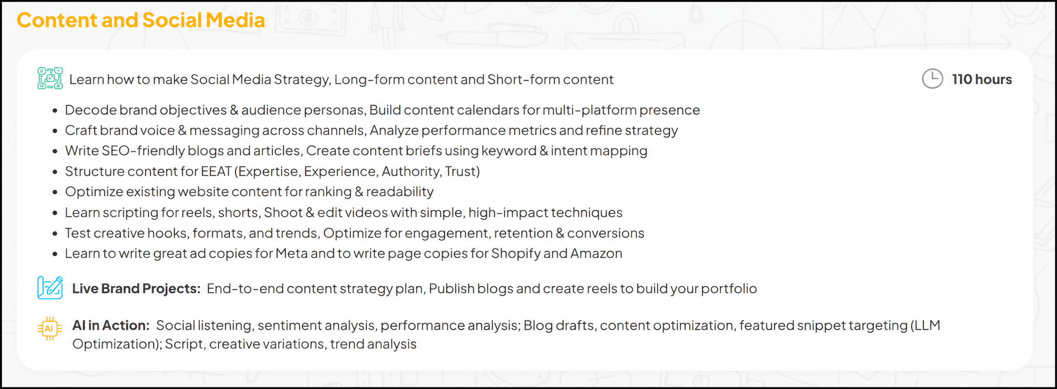 kraftshala's content & social media curriculum