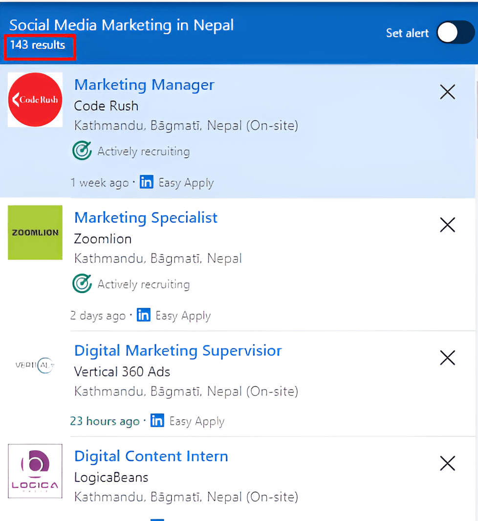 Social Media Marketing Courses in Nepal - Job Statistics