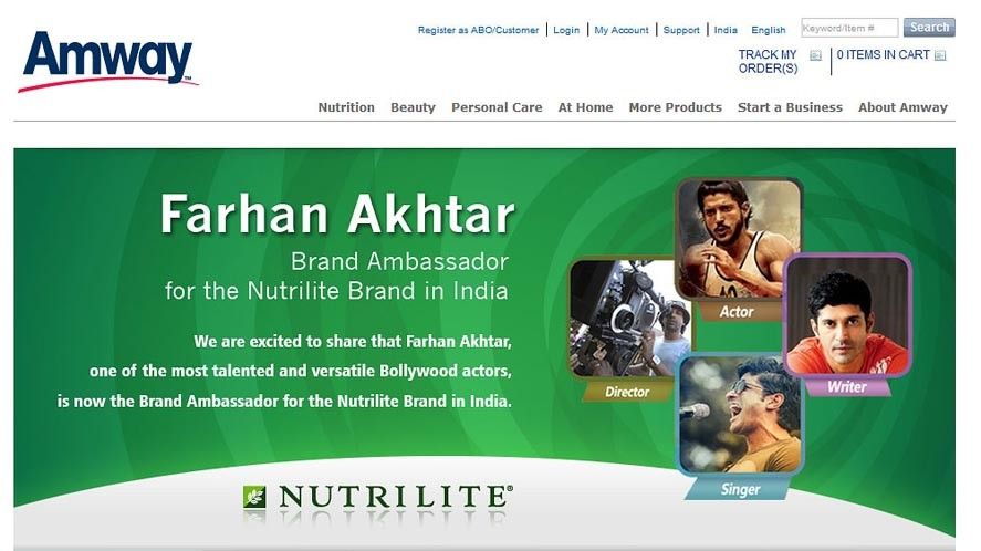 Marketing Strategy of Amway - A Case Study - Brand Ambassador - Farhan Akhtar