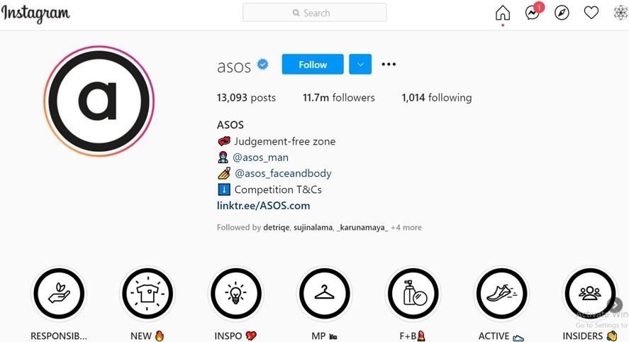 Marketing Strategy of Asos - Digital Marketing Strategy - Instagram
