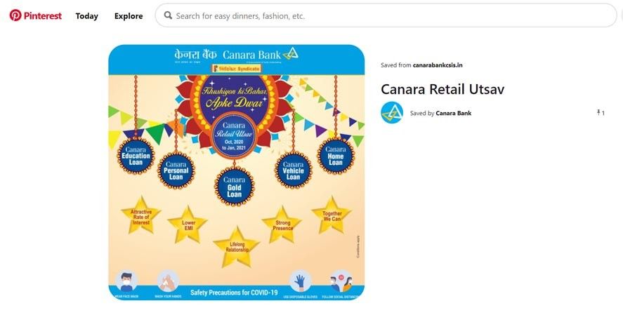 Marketing Strategy of Canara Bank - A Case Study - - Digital Marketing Strategy - Social Media Presence - Pinterest