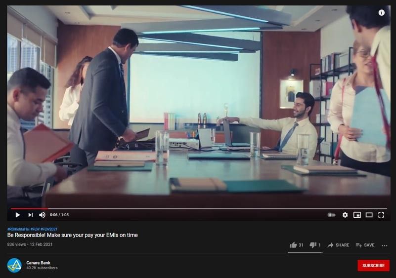 Marketing Strategy of Canara Bank - A Case Study - Digital Marketing Strategy - Social Media Presence - Youtube