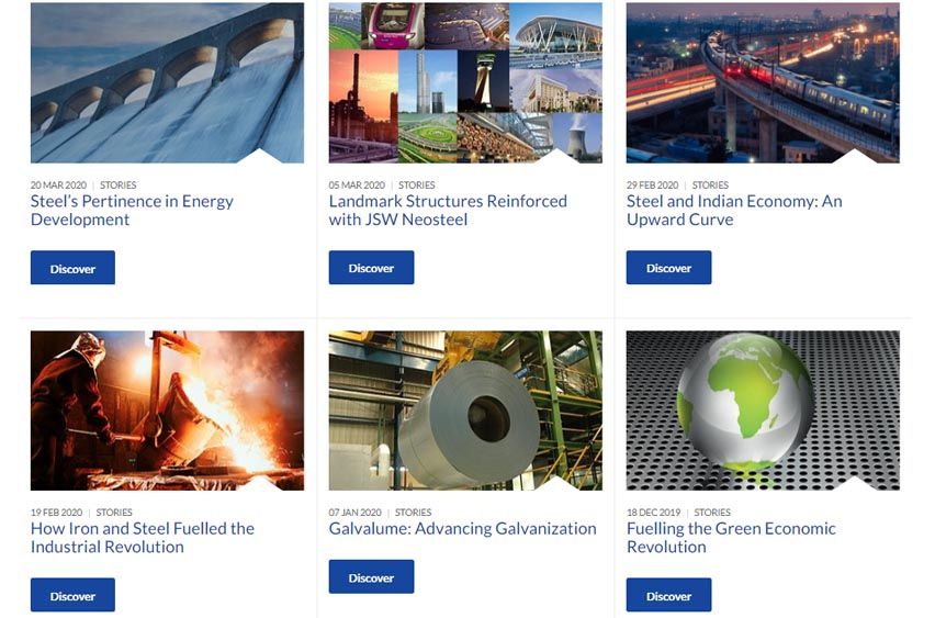 Marketing Strategy of JSW Steel - A Case Study - Digital Presence - Website Analysis