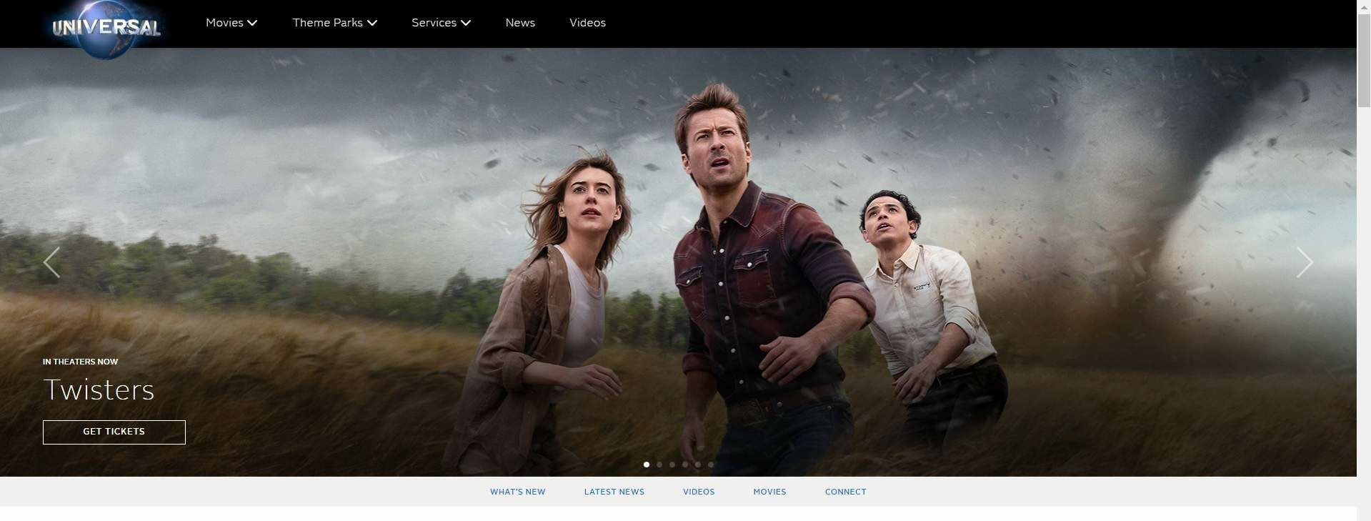 Marketing Strategy of Universal Pictures - Universal Studios Website