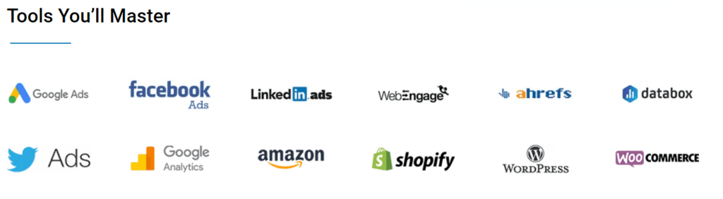 Masters in Digital Marketing - Tools Covered in IIDE's Course