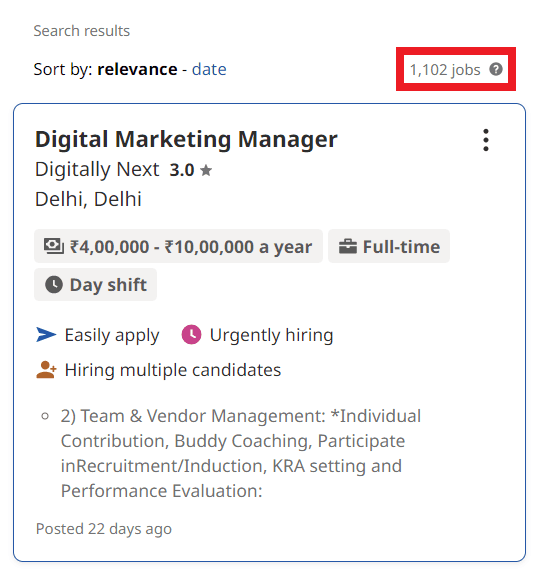 Mba In Digital Marketing In Yamuna Vihar- Job Statistics