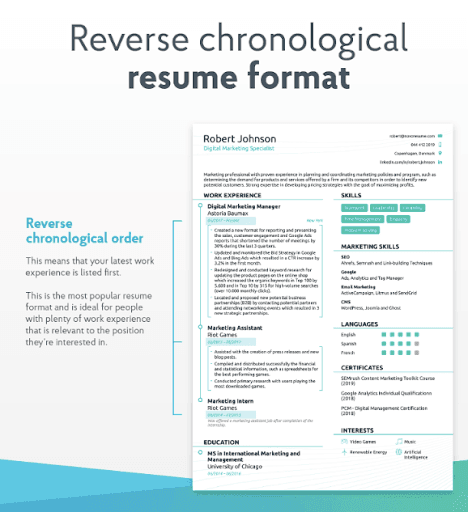 mba resume samples - reverse chronological template