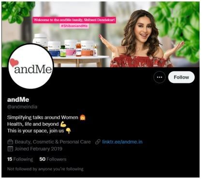 Marketing Strategy of andMe - Twitter