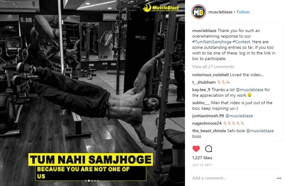 Muscleblaze Marketing Campaign Conduct Contests