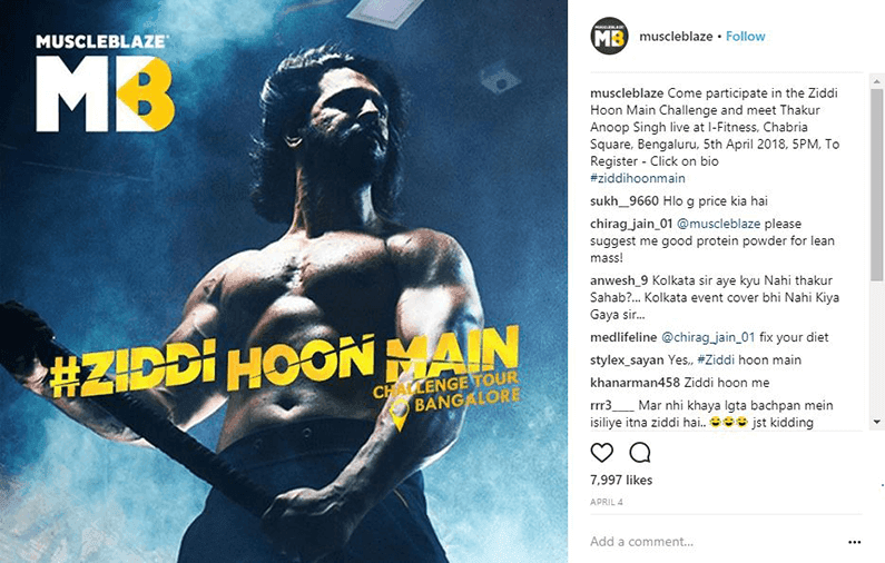 Muscleblaze Marketing Campaign Ziddi Hoon Main