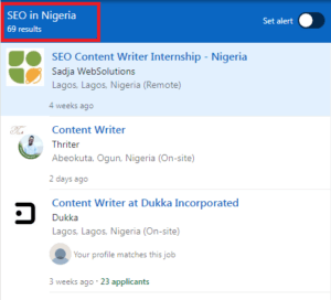 SEO Courses in Delta - Job Statistics