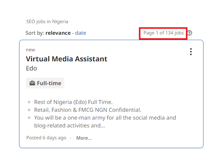 SEO Courses In Buguma - Job Statistics