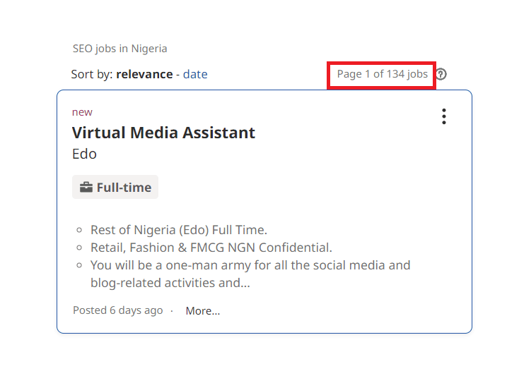 SEO Courses In Maiduguri - Job Statistics