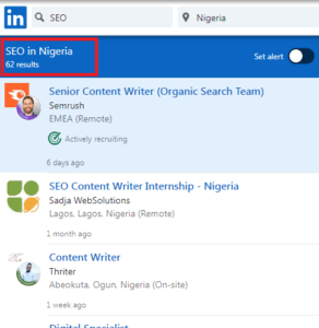 SEO Courses in Abuja - Job Statistics