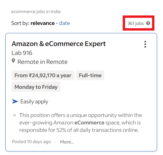 Online courses for housewives - E-commerce job statistics