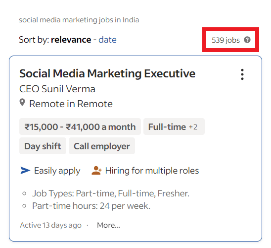 Online courses for housewives - Social media management job statistics