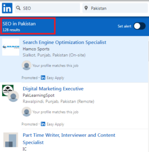 SEO Courses in Karachi - Job Statistics