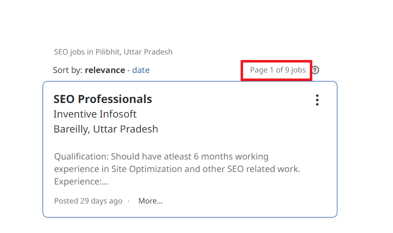SEO Courses In Pilibhit - Job Statistics