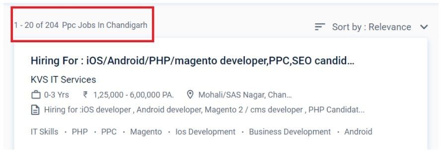 ppc Courses in chandigarh - job statistics