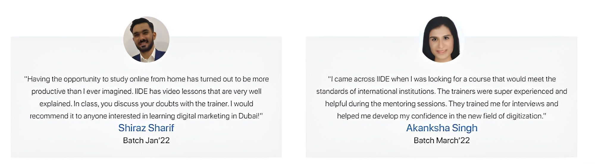 Social Media Marketing Courses in Dubai - IIDE Student Reviews