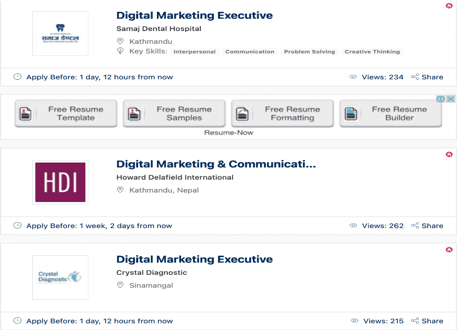 Digital Marketing Courses in Biratnagar -Job Statistics