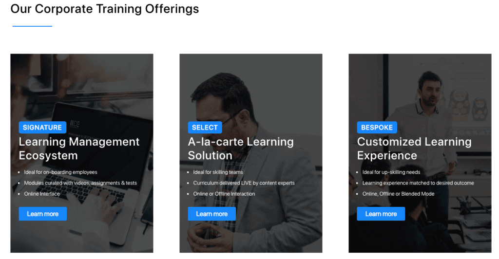 corporate training topics - IIDE corporate training 