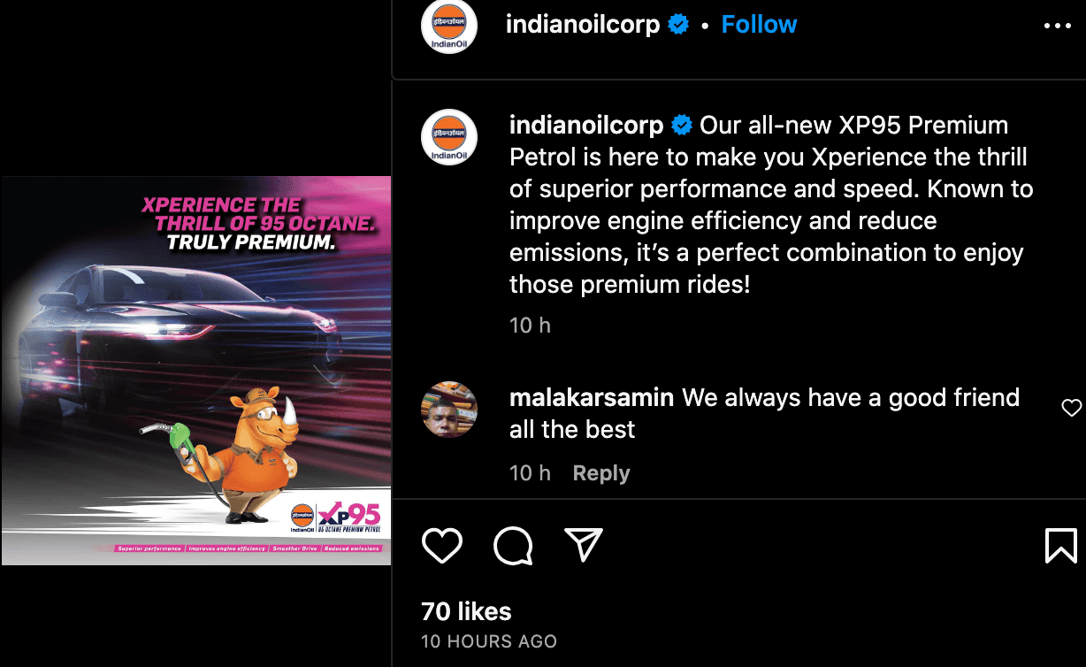 marketing strategy of Indian Corporation Oil