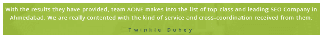 SEO Agencies in Ahmedabad - Aone SEO Service Client Review