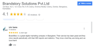 SEO Agencies in Bangalore - Brandstory Client Review