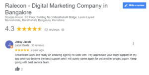 SEO Agencies in Bangalore - Ralecon Client Review