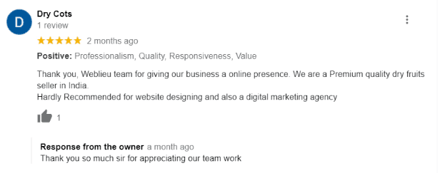 SEO Agencies in Noida - Weblieu Client Review